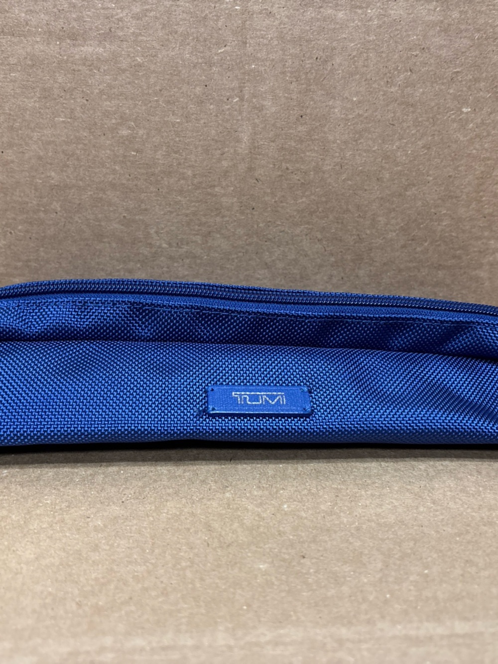 TUMI Atlantic Blue Accent Zip Up Accessory Cord Travel Pouch Case Bag